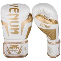 Luvas de boxe Venum Elite branca/dourada 12 oz