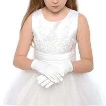 Luvas De Cetim Brancas Para Crianças: Acessório Para Dança, Palco E Casamento Luvas De Cetim Brancas Para Crianças: Acessório Para Dança, Palco E Casamento
