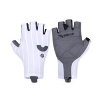 Luvas De Ciclismo De Verão Pretas E Brancas, Meio Dedo, Absorção De Choque, Listradas, Para