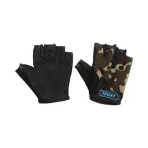 Luvas De Ciclismo Para Crianças Em Camuflagem, Meio Dedo, Antiderrapantes, Alta Elasticidade Para