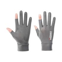 Luvas De Ciclismo Unissex De Seda Gelada Com Dedos Cortados Para Esportes Ao Ar Livre, Fitness,