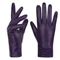 Luvas de condução GSG Women Leather Touchscreen Winter Purple 8 Luvas de condução GSG Women Leather Touchscreen Winter Purple 8