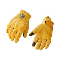 Luvas De Couro Amarelas Respiráveis Para Motociclismo De Verão Perfuradas Para Motocross Masculinas Luvas De Couro Amarelas Respiráveis Para Motociclismo De Verão Perfuradas Para Motocross Masculinas