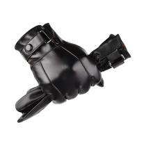 Luvas De Couro Impermeáveis Para Inverno Masculinas Com Forro De Cashmere À Prova De Vento Para