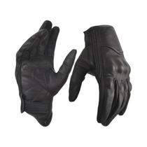 Luvas De Couro Pretas Para Motocicleta Masculinas, Luvas Urbanas De Dedo Inteiro Para Pilotagem a