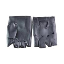 Luvas de couro pretas sem dedos para dirigir moda masculina feminina luvas de meio dedo novo Luvas de couro pretas sem dedos para dirigir moda masculina feminina luvas de meio dedo novo