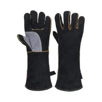 Luvas De Couro Resistente Ao Calor E Ao Fogo Com Costura Em Kevlar Para Uso Em Altas Temperaturas