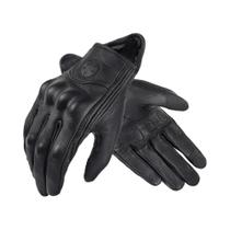 Luvas de Couro Retro Marrom para Motocicleta - Couro de Cabra - Homens e Mulheres