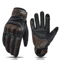 Luvas De Couro Vintage Para Motocicleta, Verão, Perfuradas, Com Tela Sensível Ao Toque, Para Corrida Luvas De Couro Vintage Para Motocicleta, Verão, Perfuradas, Com Tela Sensível Ao Toque, Para Corrida