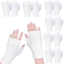 Luvas de eczema JDVBDNK, algodão sem dedos, 6 pares, brancas para adultos