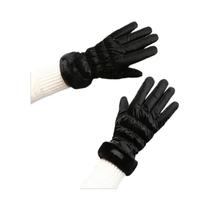 Luvas De Esqui Femininas De Algodão Plush Com Dedos Completos, Inverno, Antiderrapantes, Brilhantes