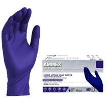 Luvas de exame Ammex Indigo Nitrilo 3 mL Sem Látex Sem Pó