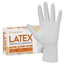 Luvas de exame de látex PlastCare USA 100 extra grandes brancas
