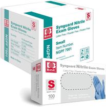 Luvas de exame de nitrilo Basic Medical NGPF-7001 azuis pequenas