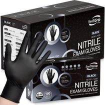 Luvas de exame de nitrilo descartáveis SwiftGrip Black 1000ct