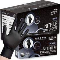 Luvas de exame de nitrilo descartáveis SwiftGrip Black Powder-free 1000 ct