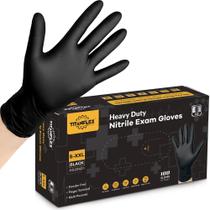 Luvas de exame de nitrilo descartáveis TitanFlex 6-mil pretas pequenas