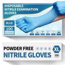 Luvas de Exame de Nitrilo Medguy - 100 Unidades, Tamanho G (Grande), 4,5 mil, Azules
