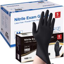 Luvas de exame de nitrilo Schneider XL pretas 5 mil, 1000 unidades Luvas de exame de nitrilo Schneider XL pretas 5 mil, 1000 unidades