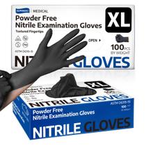 Luvas de exame de nitrilo Supmedic Medical Black 3,5 mil 100 unidades