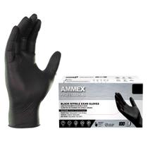 Luvas de exame descartáveis AMMEX Black Nitrile 3 Mil Medium