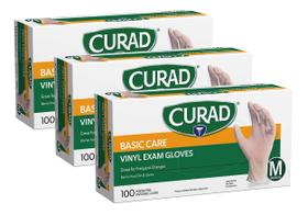 Luvas de exame descartáveis Curad Basic Care Vinyl Medium 300