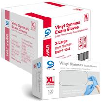 Luvas de exame descartáveis Jointown Synmax Vinyl 4 Mil Blue XL