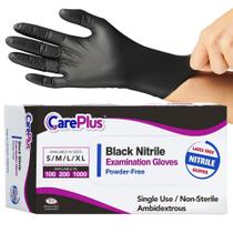 Luvas de exame médico Care Plus Black Nitrile Small 1000 Count Luvas de exame médico Care Plus Black Nitrile Small 1000 Count