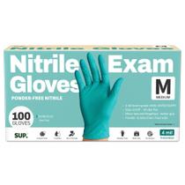 Luvas de Exame SUP Nitrílicas Sem Pó 100 Unidades Verde-azulado M