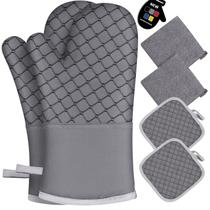 Luvas de forno e porta-panelas Wsedor 500 resistentes ao calor, 6 unidades Luvas de forno e porta-panelas Wsedor 500 resistentes ao calor, 6 unidades