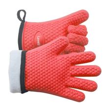 Luvas de forno Loveuing, de dupla camada, resistentes ao calor, silicone vermelho