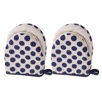 Luvas de forno resistentes ao calor, azul, bolinhas, algodão e linho, conjunto 2 Luvas de forno resistentes ao calor, azul, bolinhas, algodão e linho, conjunto 2