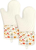 Luvas de forno Slohif Long Silicone resistentes ao calor, 2 peças para mulheres Luvas de forno Slohif Long Silicone resistentes ao calor, 2 peças para mulheres