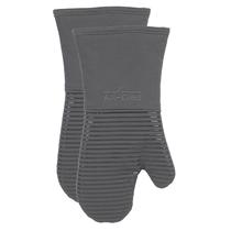 Luvas de forno totalmente revestidas de silicone resistentes ao calor, 500C, pacote com 2 unidades
