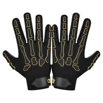 Luvas de futebol americano para jovens, receptor wide receiver, com grip de silicone aderente