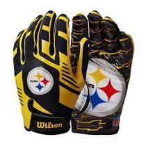 Luvas de Futebol Americano Wilson NFL Stretch Fit - Infantil (Pittsburgh)