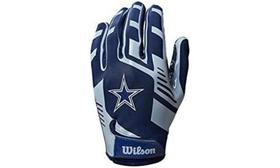Luvas de futebol Wilson NFL Stretch Fit Youth Dallas Cowboys Luvas de futebol Wilson NFL Stretch Fit Youth Dallas Cowboys