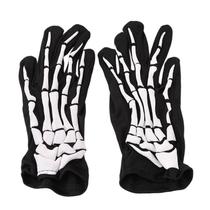 Luvas De Garra De Fantasma De Caveira Pretas E Brancas Para Halloween, Adereços De Maquiagem,