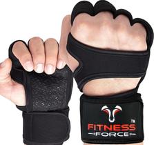 Luvas de ginástica FITNESS FORCE ventiladas para homens com suporte de pulso
