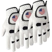 Luvas de golfe Amy Sport masculinas, mão esquerda direita com marcador de bola, bandeira dos EUA, pacote com 3 luvas masculinas com alça de couro macio S M ML L XL XXL 3XL (pacote com 3 brancas, Cadet M, usadas na mão esquerda (jogador de golfe destro)) Luvas de golfe Amy Sport masculinas, mão esquerda direita com marcador de bola, bandeira dos EUA, pacote com 3 luvas masculinas com alça de couro macio S M ML L XL XXL 3XL (pacote com 3 brancas, Cadet M, usadas na mão esquerda (jogador de golfe destro))