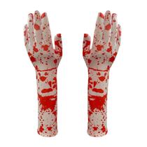 Luvas de Halloween Red Blood Splatter Cosplay Skeleton D