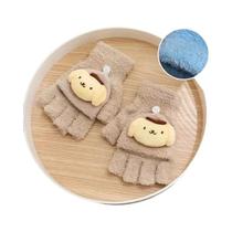 Luvas De Inverno Femininas De Pelúcia Estilo Japonês Coreano Grossas E Quentes Com Cinco Dedos