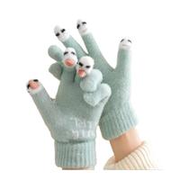 Luvas De Inverno Femininas Quentes Com Dedos Abertos, Estampa De Panda Fofa E Compatíveis Com Tela