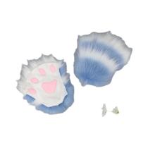 Luvas De Inverno Femininas Quentes De Pelo Sintético Sem Dedos Com Garras De Lobo E Gato, Adereços