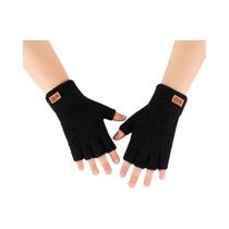 Luvas De Inverno Masculinas De Lã De Alpaca Quentes Meia Dedo Tricotadas Para Escritório Ciclismo