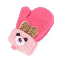 Luvas De Inverno Para Bebês, Meninos E Meninas, Com Desenho De Urso Fofo, Fio De Malha, Camada