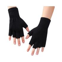 Luvas De Inverno Pretas De Algodão E Lã Com Dedos Cortados Para Mulheres E Homens, Luvas De Punho Luvas De Inverno Pretas De Algodão E Lã Com Dedos Cortados Para Mulheres E Homens, Luvas De Punho
