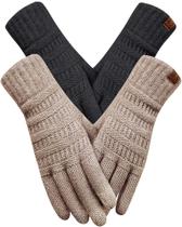 Luvas de inverno REACH STAR, 2 pares, tela sensível ao toque, malha quente