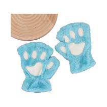 Luvas De Inverno Sem Dedos Para Mulheres, Com Design De Urso Fofo E Pata De Gato, Luvas Peludas Para