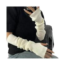 Luvas De Inverno Sem Dedos Tricotadas Femininas Y2K Aquecedores De Braço Cosplay Anime Punk Gótico